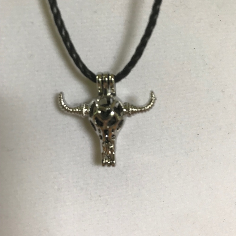 Steer Head Aroma Stone Necklace